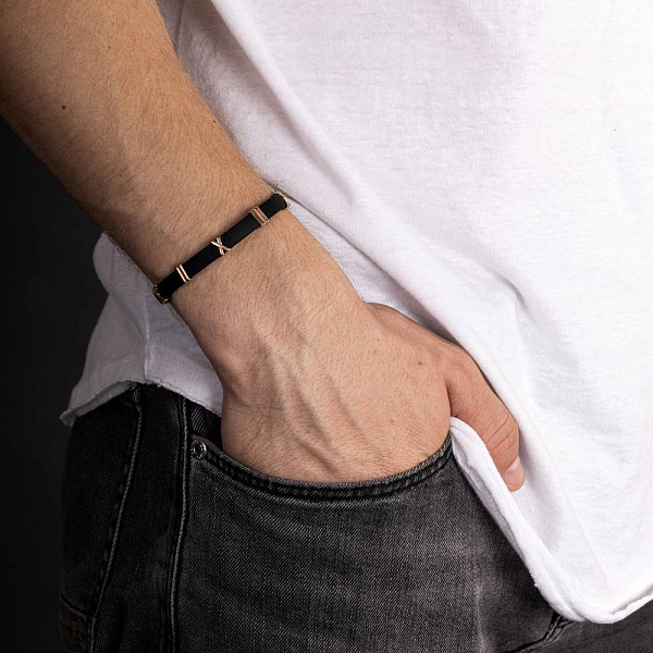 Браслет з каучуку з золотими вставками (арт. 326286) – зображення 2