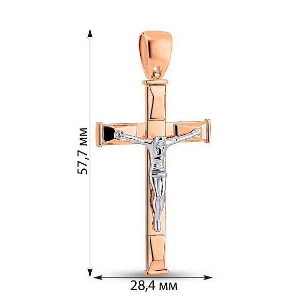 Золотий натільний хрестик з розп'яттям (арт. 500683) – зображення 3