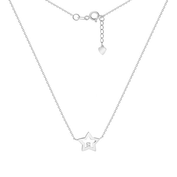 Срібне кольє з фіанітом (арт. 7507/1010) – зображення 2