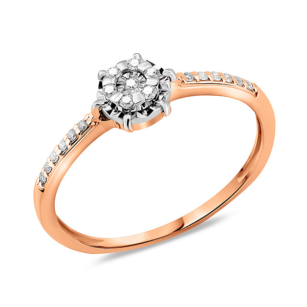 Золота каблучка з діамантами (арт. К011728010) – зображення 1