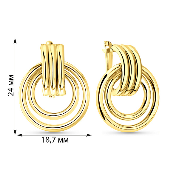 Сережки з жовтого золота (арт. 109204ж) – зображення 2