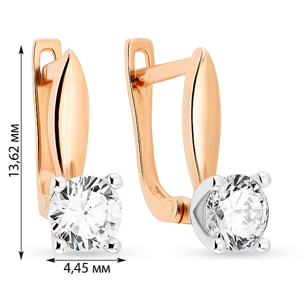 Сережки из золота с фианитами для детей (арт. 105656) – изображение 2