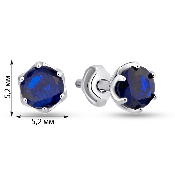 Срібні сережки з сапфіром (арт. 7518/614Спссп) – зображення 2