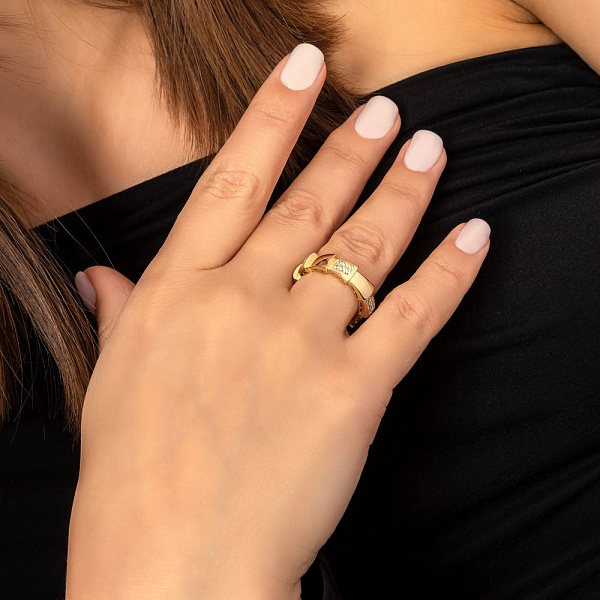 Каблучка Змія з жовтого золота з фіанітами (арт. 156552ж) – зображення 2