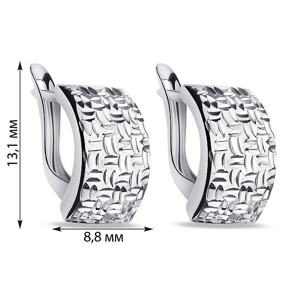 Серебряные серьги без камней (арт. 7502/1-8133.0.9) – изображение 2