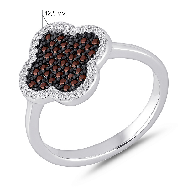 Серебряное кольцо Клевер с альпинитами (арт. 7501/6547акр) – изображение 2