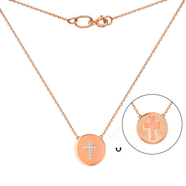 Колье из красного золота с фианитами (арт. 360153) – изображение 2