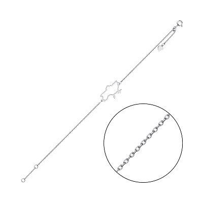 Патріотичний браслет зі срібла (арт. 7509/БК2/1081Ш-21)