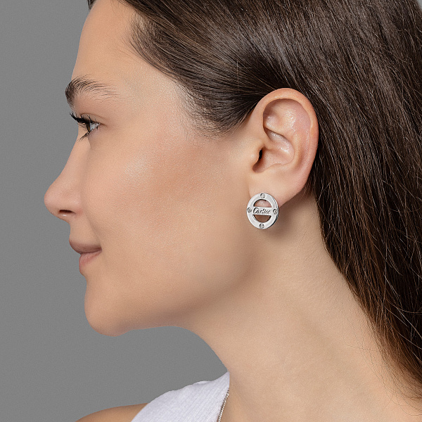 Сережки из белого золота без камней (арт. 108293б) – изображение 3
