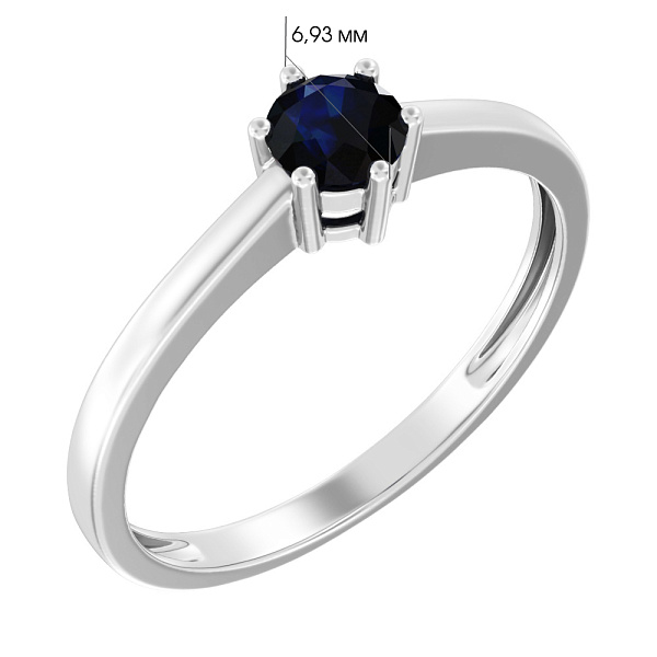 Каблучка з білого золота з сапфіром (арт. 141093Пбс) – зображення 6