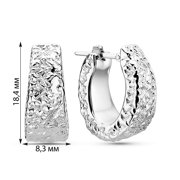 Серьги-кольца из белого золота Francelli (арт. 1091861/15б) – изображение 3