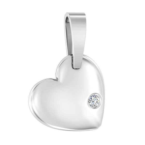 Золотая подвеска «Сердечко» с фианитом (арт. 440362б) – изображение 1