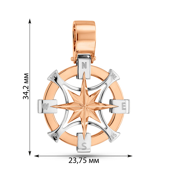 Кулон из красного и белого золота (арт. 4401067кб) – изображение 2