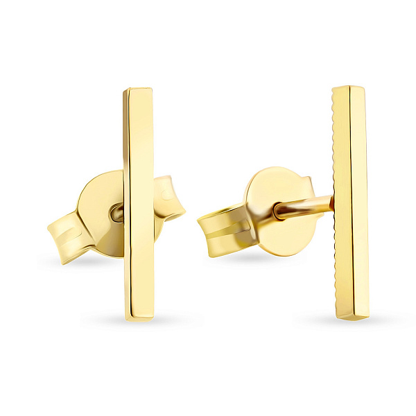 Золотые пусеты «Линии» в желтом цвете металла (арт. 107829ж) – изображение 1