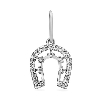 Золотая подвеска «Подкова» с фианитами (арт. 440435б)