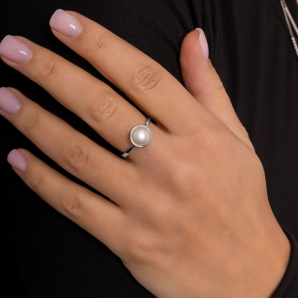 Золота каблучка з перлиною (арт. 141099б) – зображення 2