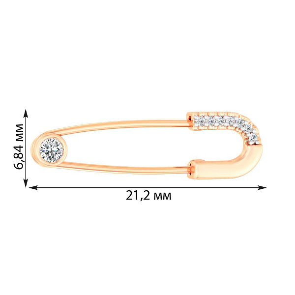 Золотая булавка с фианитами (арт. 360100) – изображение 3