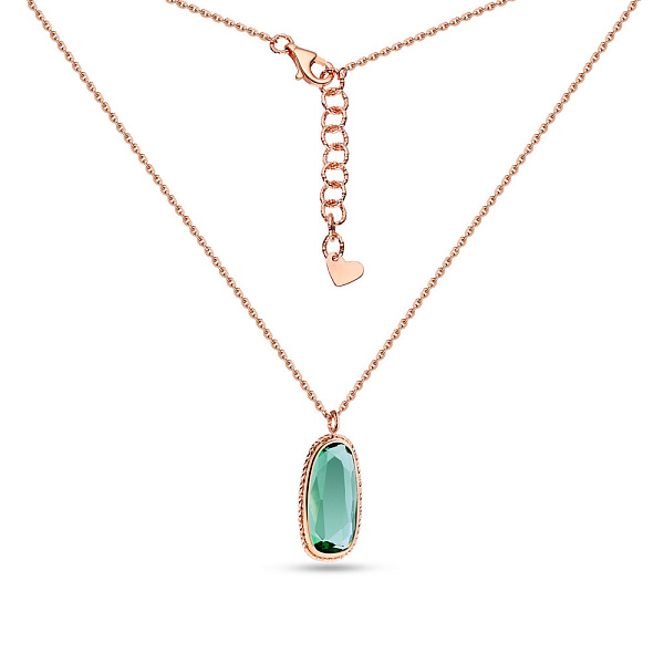 Золоте кольє із зеленим кварцом (арт. 352382Пкз) – зображення 2