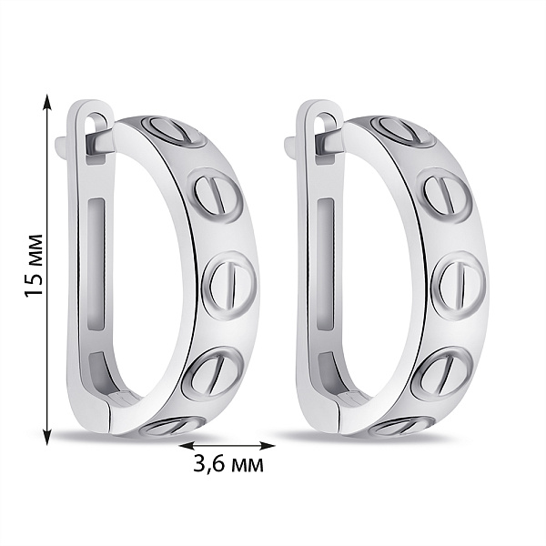 Серебряные серьги без камней (арт. 7502/9102) – изображение 2