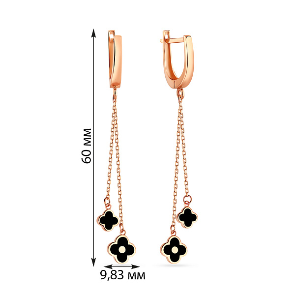 Сережки из золота с эмалью (арт. 108097еч) – изображение 2