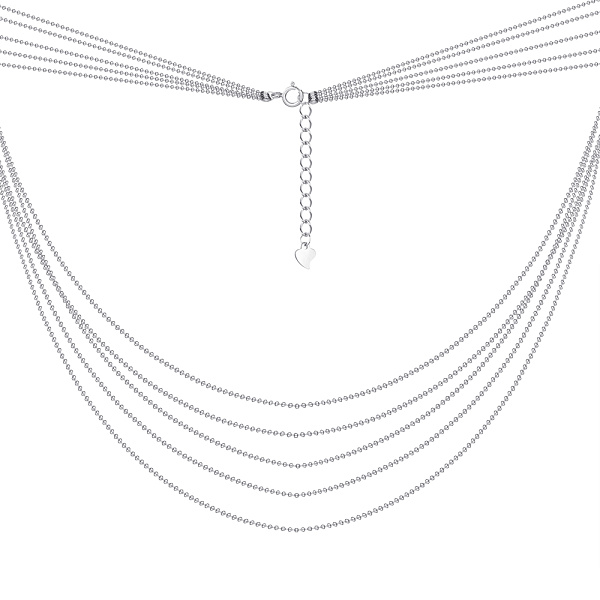Многослойное серебряное колье (арт. 7507/1299) – изображение 2