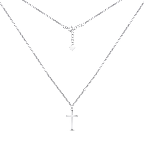 Серебряное колье с подвеской крест (арт. 7507/2603) – изображение 2