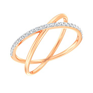 Фото Золота каблучка з доріжкою з фіанітів (арт. 140923)