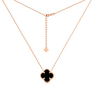 Золоте кольє Конюшина з оніксом (арт. 361496/10о)