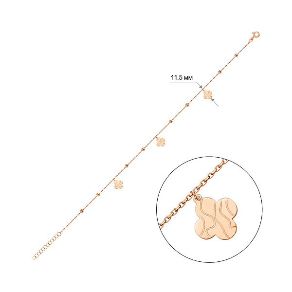 Браслет из красного золота на ногу (арт. 3261054н) – изображение 3