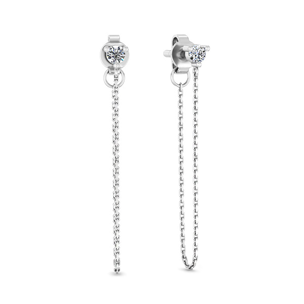 Золотые серьги пусеты с бриллиантами (арт. Т011762010б) – изображение 1