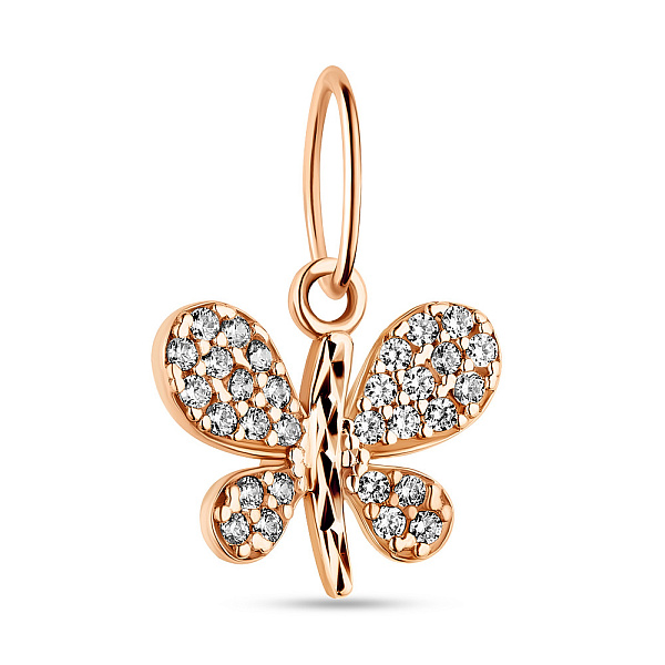Золотая подвеска Стрекоза с фианитами (арт. 421030) – изображение 1