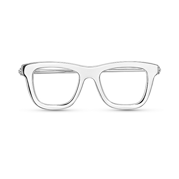 Серебряная брошь очки без камней (арт. 7505/7137р) – изображение 1