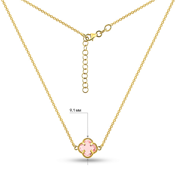 Колье из желтого золота с розовым фианитом (арт. 352947жр) – изображение 7