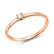 Фото Золотое помолвочное кольцо с фианитом (арт. 140883)