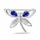Серебряная брошь с сапфиром и фианитами (арт. 7505/581Спсбп) – изображение 1