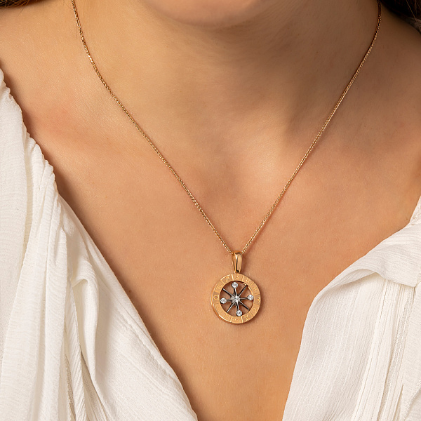 Золотой кулон «Знаки зодиака» с фианитами (арт. 424176кб) – изображение 4