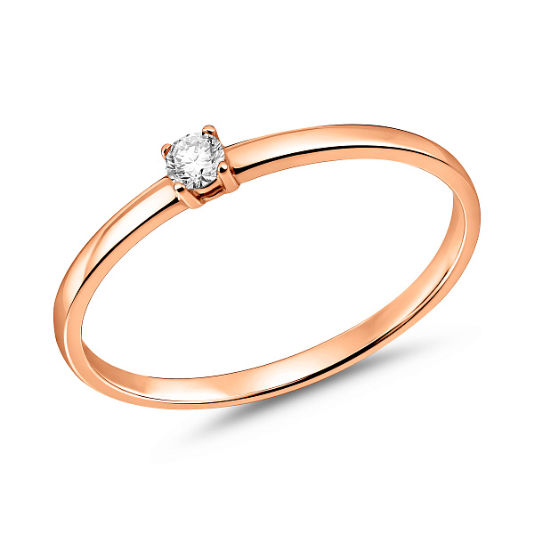 Золотое помолвочное кольцо с фианитом (арт. 140883) – изображение 1