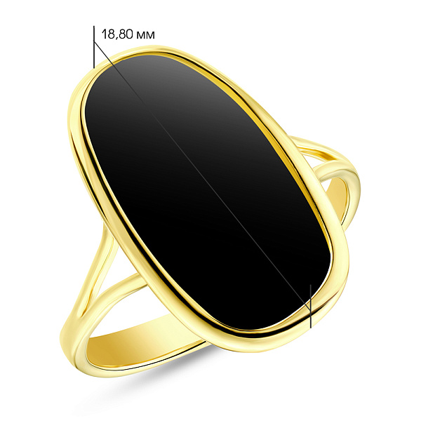 Каблучка Diva з жовтого золота з оніксом (арт. 154964жо) – зображення 2