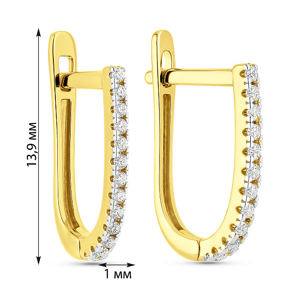 Серьги из желтого золота с фианитами (арт. 110850ж) – изображение 2