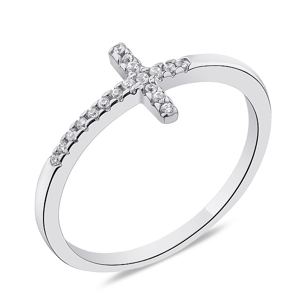 Серебряное кольцо Крестик с фианитами (арт. 7501/4573) – изображение 1