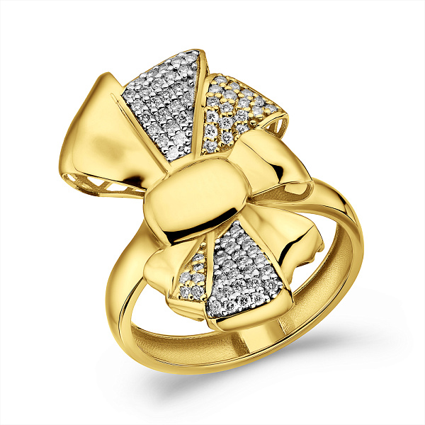 Кольцо из желтого золота с бриллиантами (арт. К141361020ж) – изображение 1