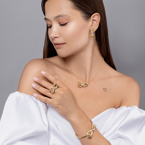 Колье из желтого золота Бантики Francelli (арт. е352976жб) – изображение 6