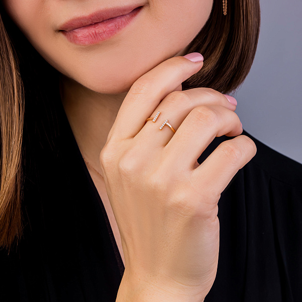 Каблучка з червоного золота без каменів (арт. 1009964101) – зображення 3