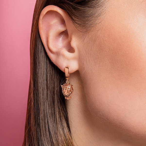 Сережки з червоного золота Пантера (арт. 1091381з) – зображення 3