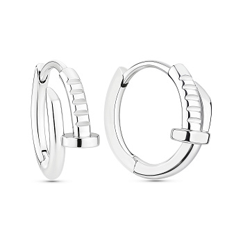 Фото Срібні сережки-конго Цвях (арт. 7502/4529/20)