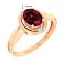 Золотое кольцо с гранатом и фианитами (арт. 141088Пк) – изображение 2