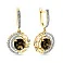 Золотые сережки-подвески с кварцем и фианитами (арт. 103390жПккр) – изображение 1