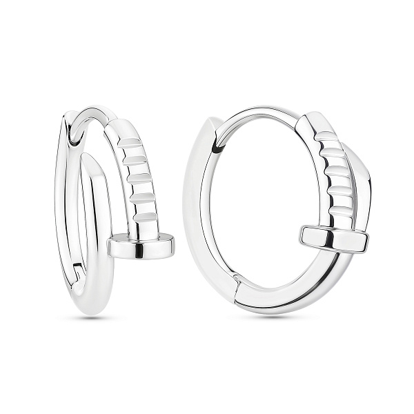 Срібні сережки-конго Цвях (арт. 7502/4529/20) – зображення 1