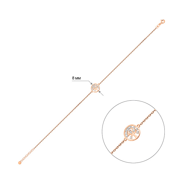 Золотой браслет с бриллиантами Дерево жизни (арт. Б011372) – изображение 3