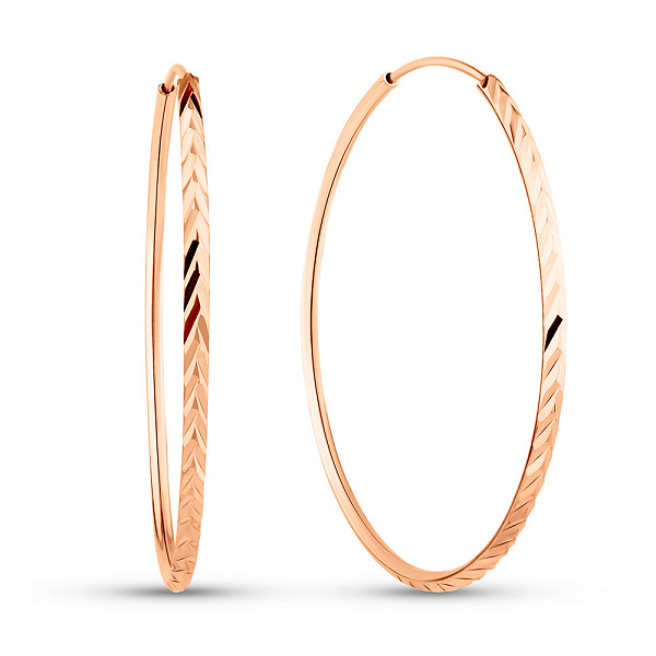 Серьги-кольца из красного золота (арт. 121904/55) – изображение 1